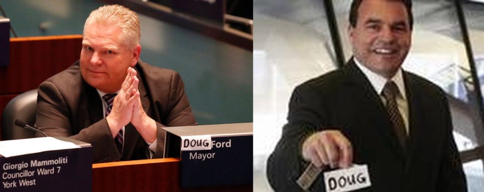 doug-ford-taped-doug-onto-mayor-rob-ford-name-plate-while-sitting-in-mayor's-chair-giorgio-mammoliti-holding-doug-diptych