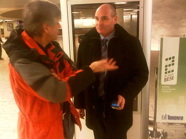 #voteTO - @G_Smitherman appears in The Clamshell to shake @John_Tory's hand GS here with George Sawision twitpic-com-163wnu